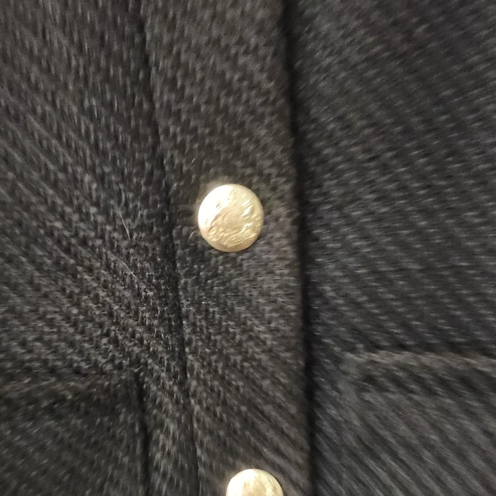 Women J. Crew Black Tweed Lady Jacket With Gold Tone Buttons Cropped Style Sz 2